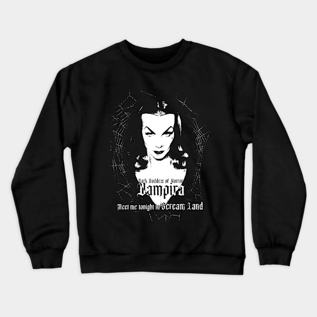 Vampira, Dark Goddess of Horror Crewneck Sweatshirt by SSINAMOON COVEN